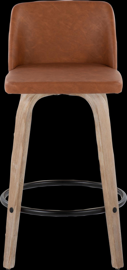 Wymering XIV Camel Swivel Counter Height Stool, Set of 2 - Thumbnail - Image 8