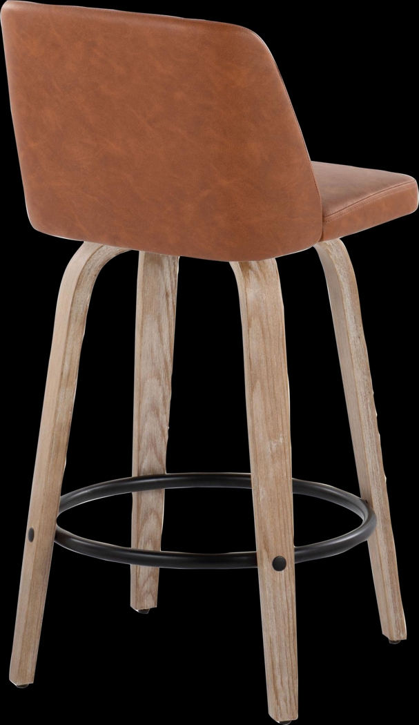 Wymering XIV Camel Swivel Counter Height Stool, Set of 2 - Thumbnail - Image 9