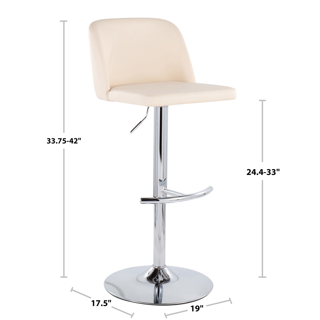 Wymering XV Cream Adjustable Swivel Barstool, Set of 2 - Thumbnail - Image 11