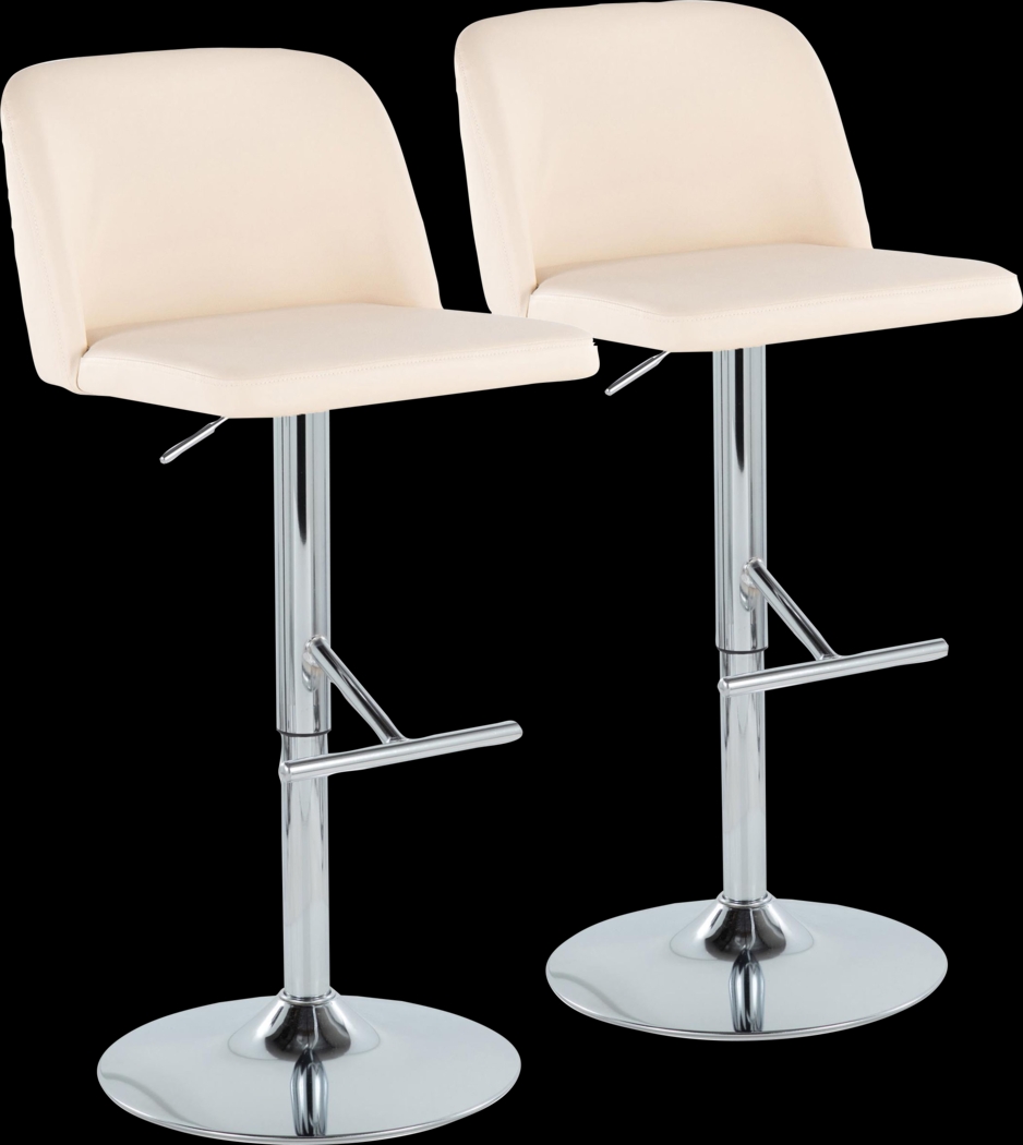 Wymering XV Cream Adjustable Swivel Barstool, Set of 2 - Thumbnail - Image 1