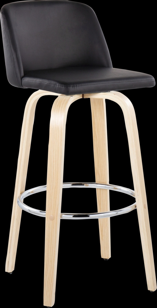 Wymering XVI Black Swivel Barstool, Set of 2 - Thumbnail - Image 6