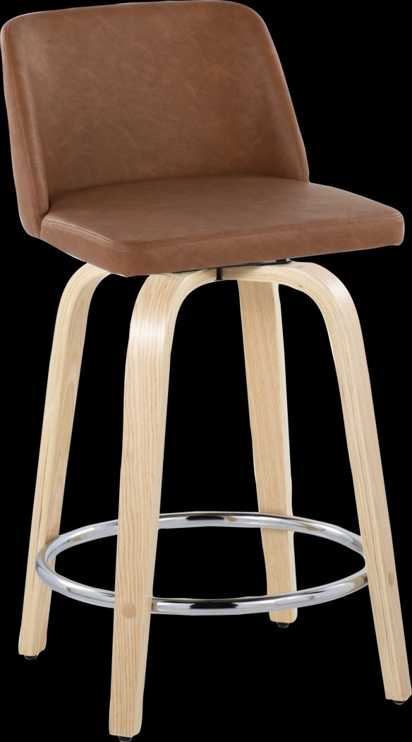 Wymering XVI Camel Swivel 24" Counter Height Stool, Set of 2 - Thumbnail - Image 6