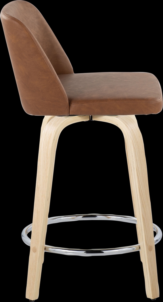 Wymering XVI Camel Swivel 24" Counter Height Stool, Set of 2 - Thumbnail - Image 7