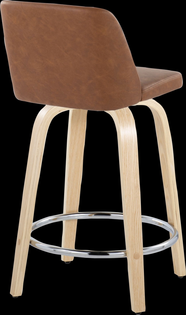 Wymering XVI Camel Swivel 24" Counter Height Stool, Set of 2 - Thumbnail - Image 8