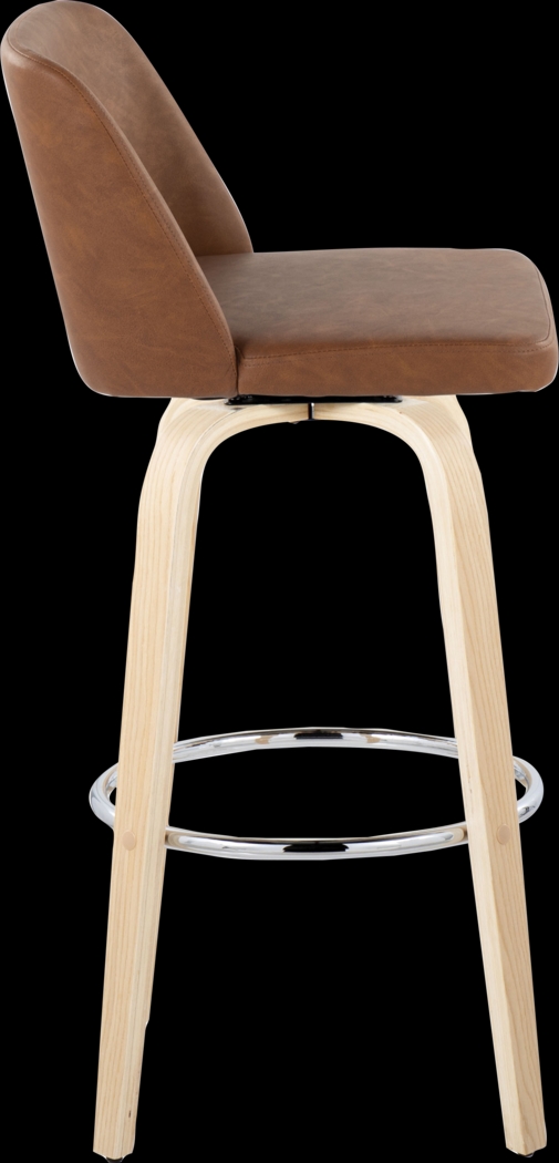 Wymering XVI Camel Swivel Barstool, Set of 2 - Thumbnail - Image 7