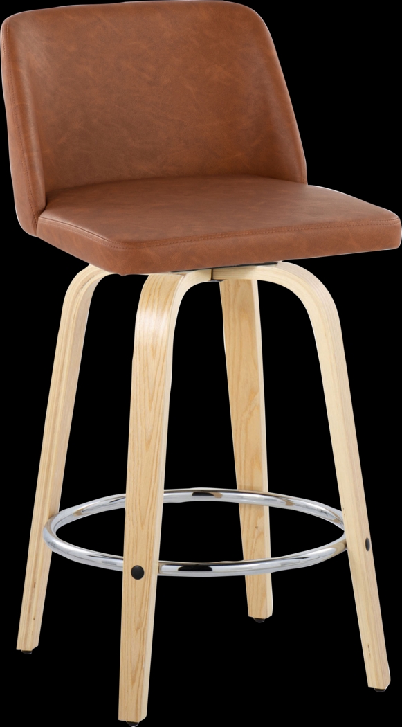 Wymering XVI Camel Swivel Counter Height Stool, Set of 2 - Thumbnail - Image 6