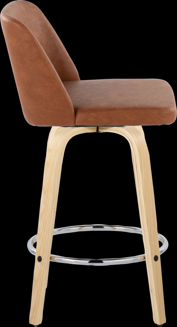 Wymering XVI Camel Swivel Counter Height Stool, Set of 2 - Thumbnail - Image 7