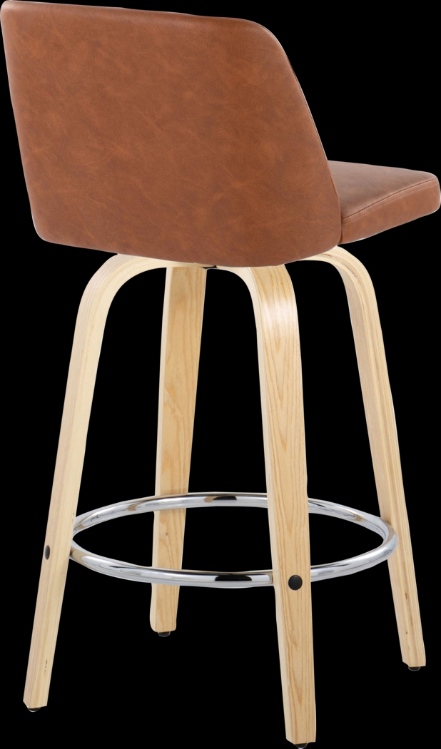 Wymering XVI Camel Swivel Counter Height Stool, Set of 2 - Thumbnail - Image 8