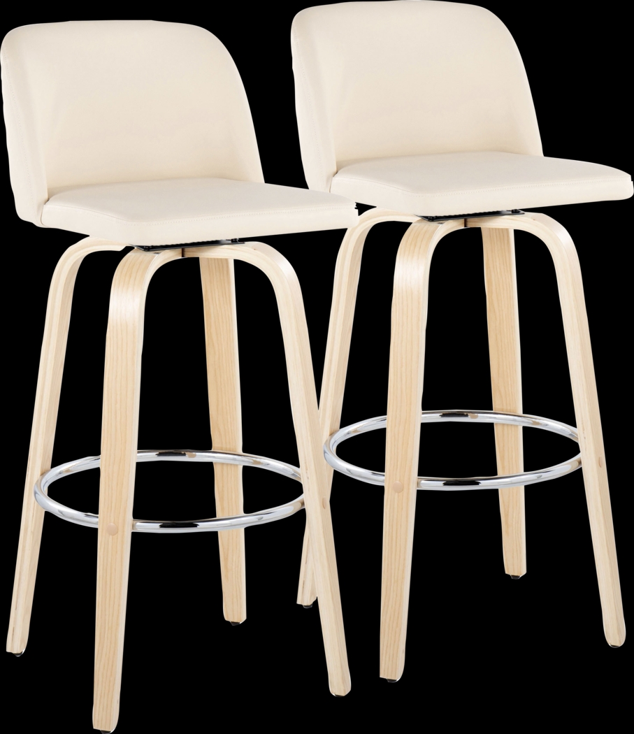 Wymering XVI Cream Swivel Barstool, Set of 2 - Thumbnail - Image 1
