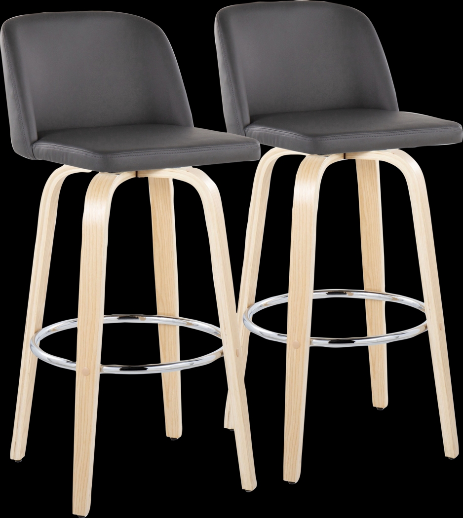 Wymering XVI Gray Swivel Barstool, Set of 2 - Thumbnail - Image 1