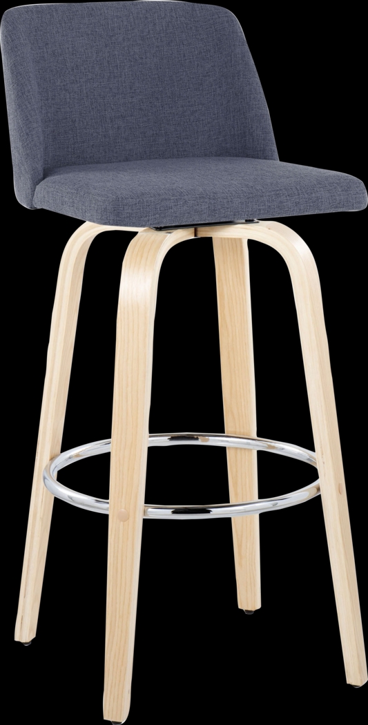 Wymering XVII Blue Swivel Barstool, Set of 2 - Thumbnail - Image 6