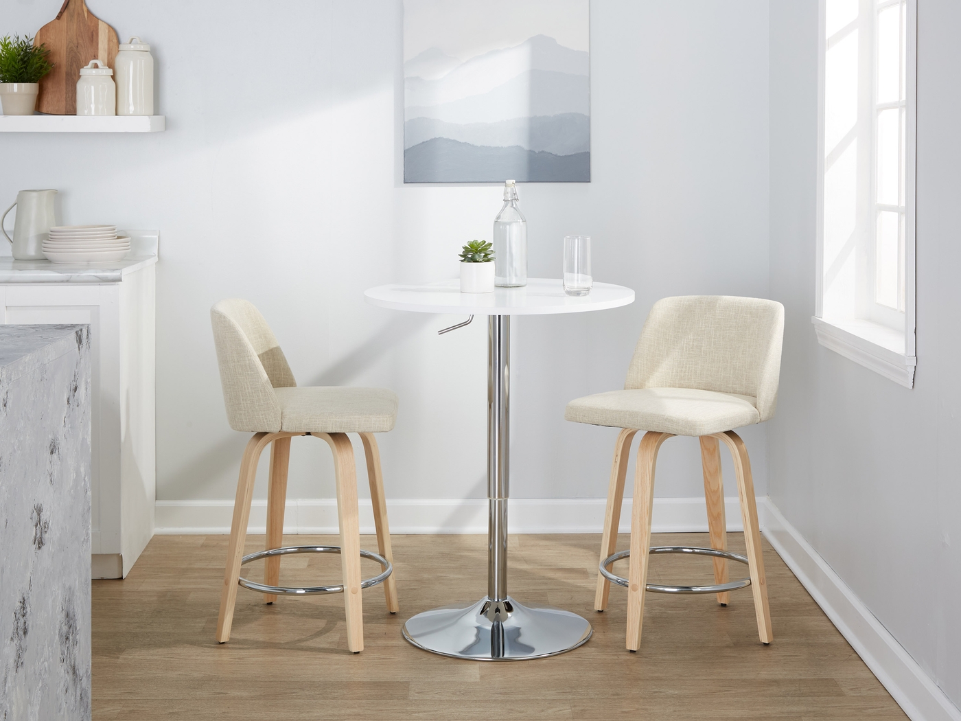 Wymering XVII Cream Swivel 24" Counter Height Stool, Set of 2 - Thumbnail - Image 3