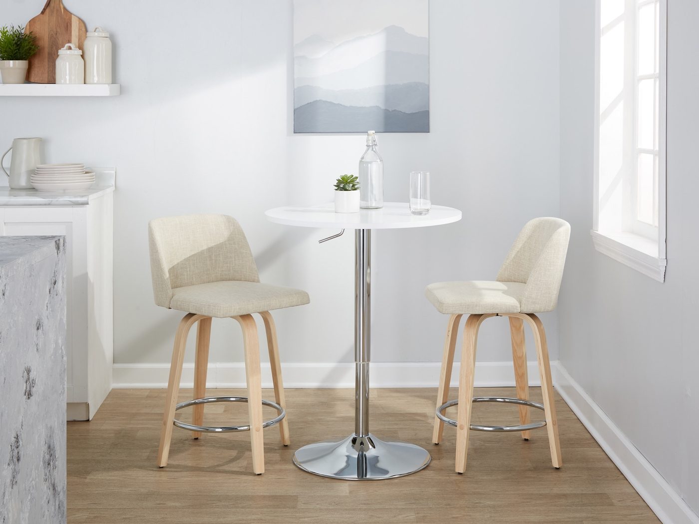 Wymering XVII Cream Swivel 24" Counter Height Stool, Set of 2 - Thumbnail - Image 4