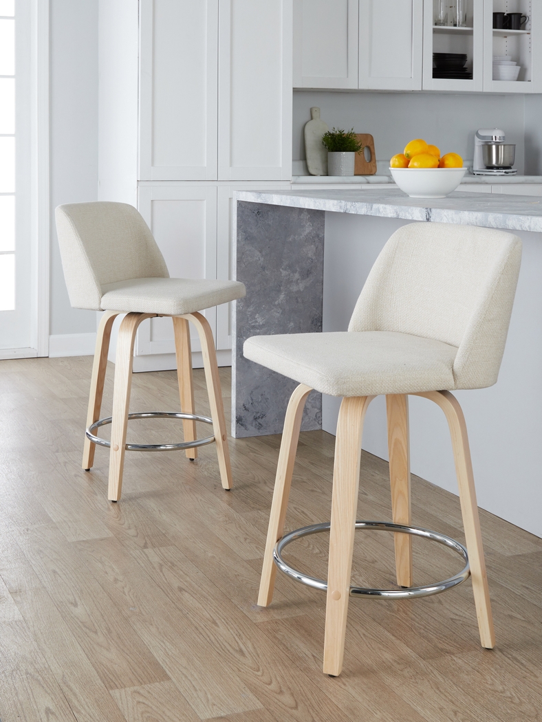 Wymering XVII Cream Swivel 24" Counter Height Stool, Set of 2 - Thumbnail - Image 5