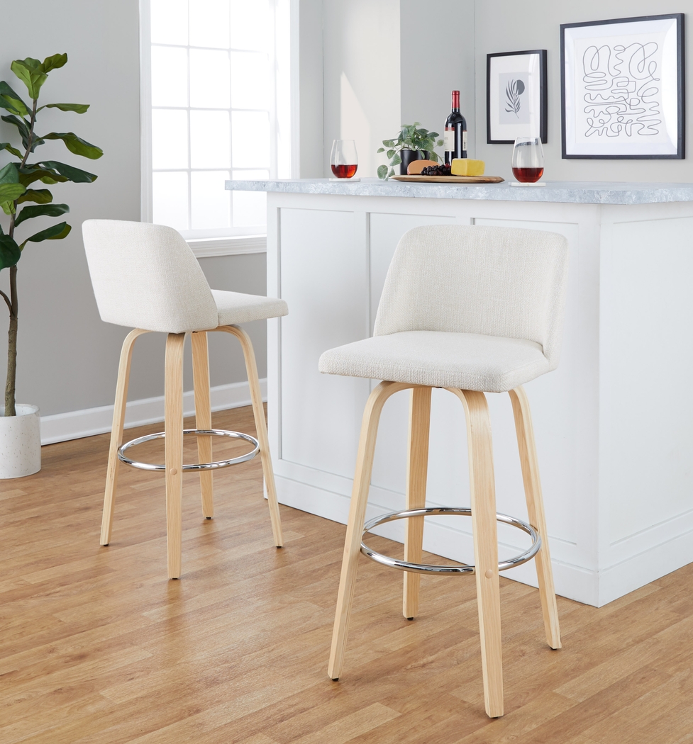 Wymering XVII Cream Swivel Barstool, Set of 2 - Thumbnail - Image 5