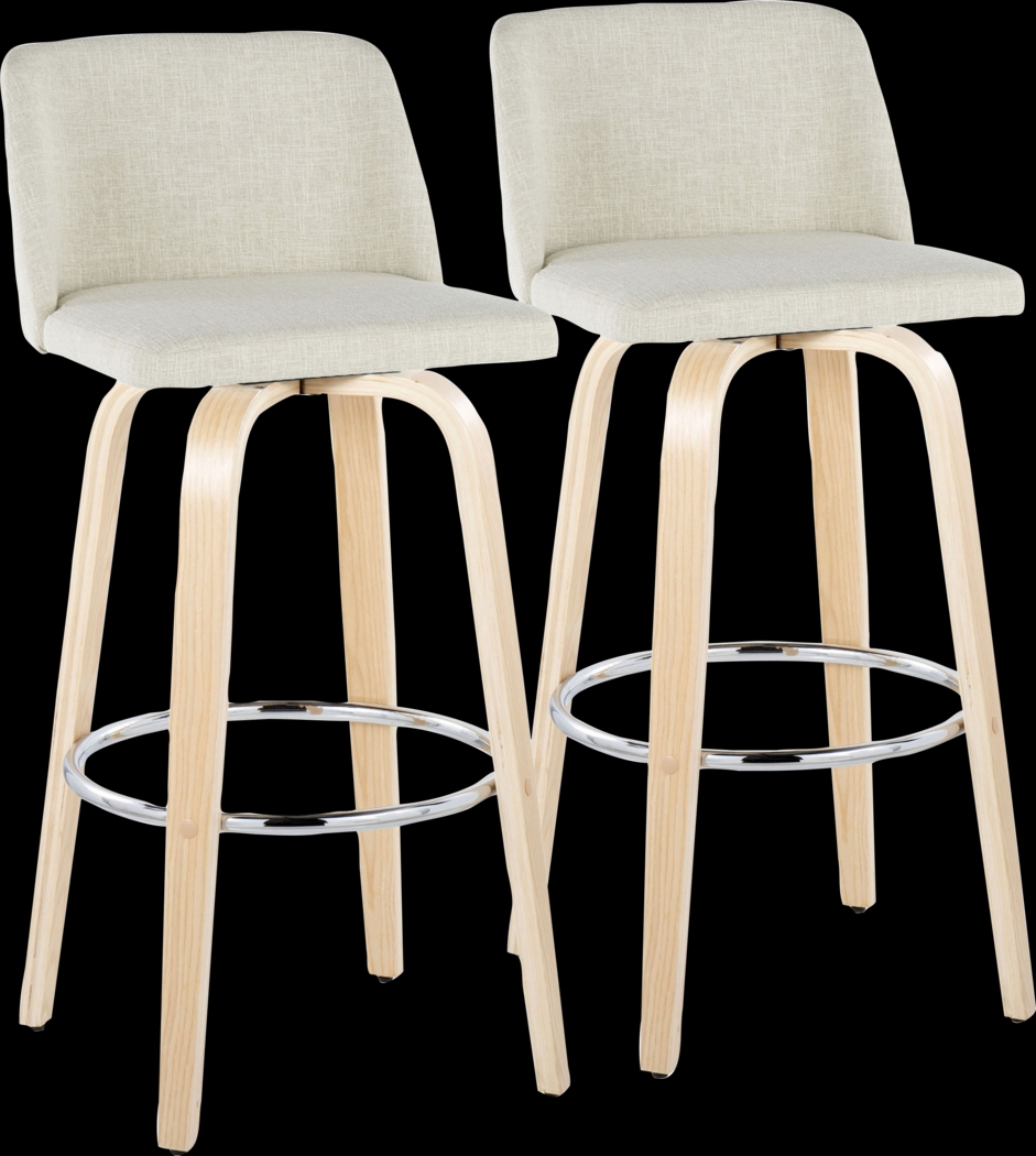 Wymering XVII Cream Swivel Barstool, Set of 2 - Thumbnail - Image 1