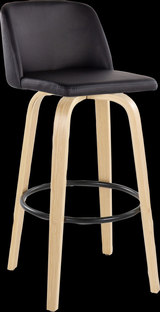 Wymering XVIII Black Swivel Barstool, Set of 2 - Thumbnail - Image 6