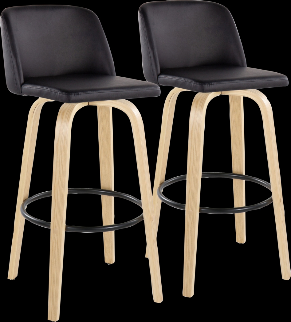 Wymering XVIII Black Swivel Barstool, Set of 2 - Thumbnail - Image 1