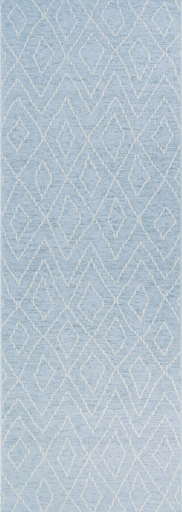 Wynchell Blue 2'6 x 7'6 Runner Indoor/Outdoor Rug - Thumbnail - Image 1