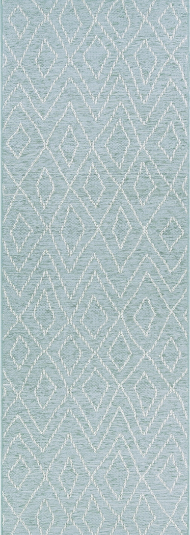 Wynchell Teal 2'6 x 7'6 Runner Indoor/Outdoor Rug - Thumbnail - Image 1