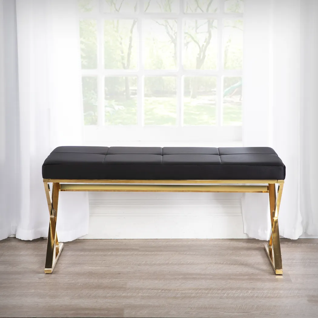 Wyncote Black Accent Bench - Thumbnail - Image 2