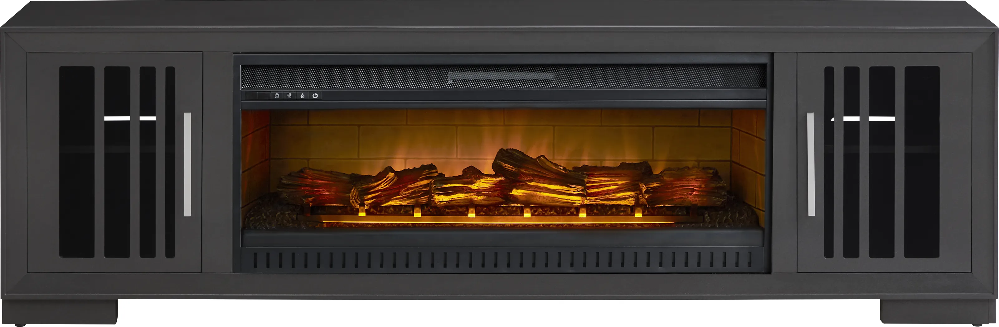 Wyndell Way Gray 78 in. Console with Electric Fireplace - Thumbnail - Image 3