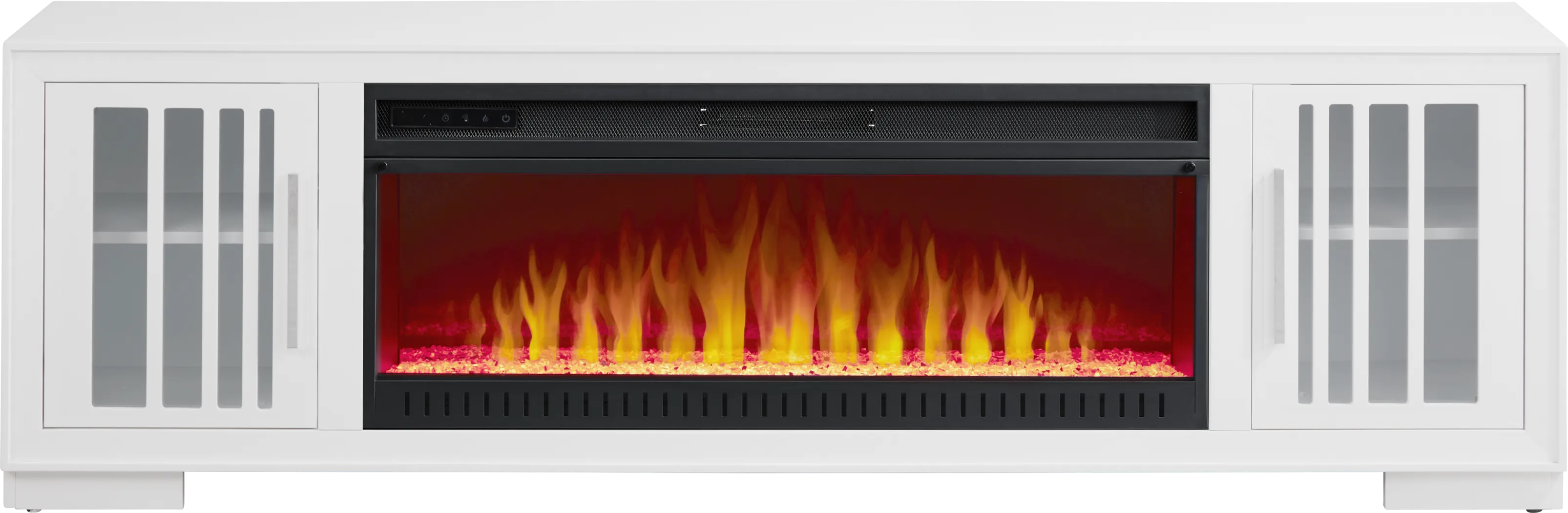 Wyndell Way White 78 in. Console with Electric Fireplace - Thumbnail - Image 2