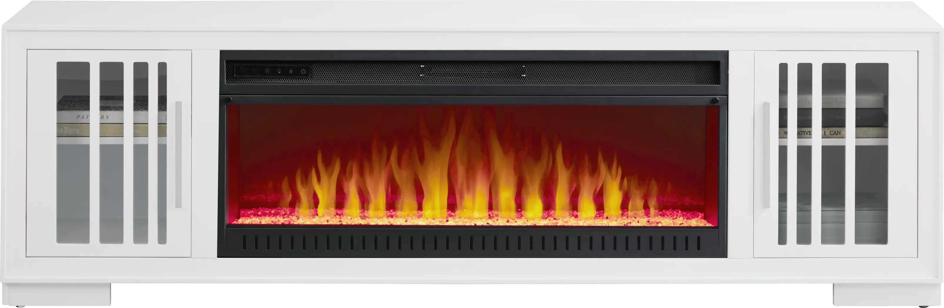 Wyndell Way White 78 in. Console with Electric Fireplace - Thumbnail - Image 3