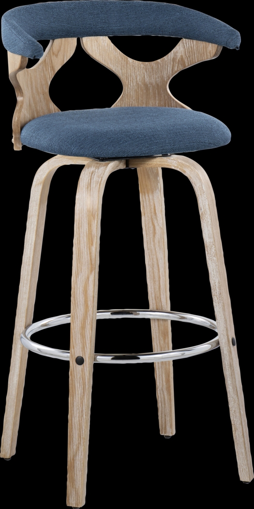 Wyndmoor II Blue Swivel Barstool, Set of 2 - Thumbnail - Image 6