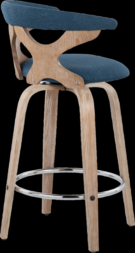 Wyndmoor II Blue Swivel Counter Height Stool, Set of 2 - Thumbnail - Image 7