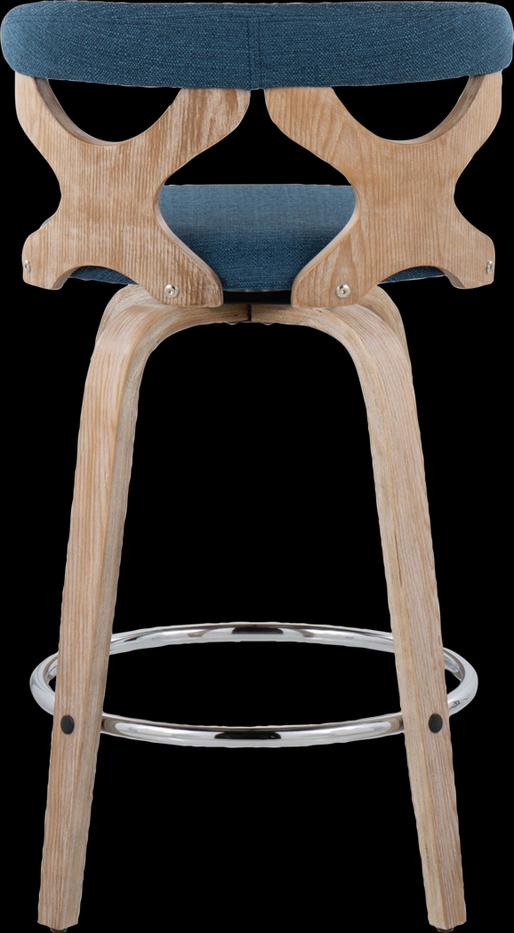 Wyndmoor II Blue Swivel Counter Height Stool, Set of 2 - Thumbnail - Image 8