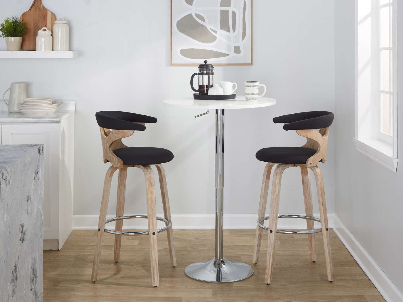 Wyndmoor II Charcoal Swivel Barstool, Set of 2 - Thumbnail - Image 3