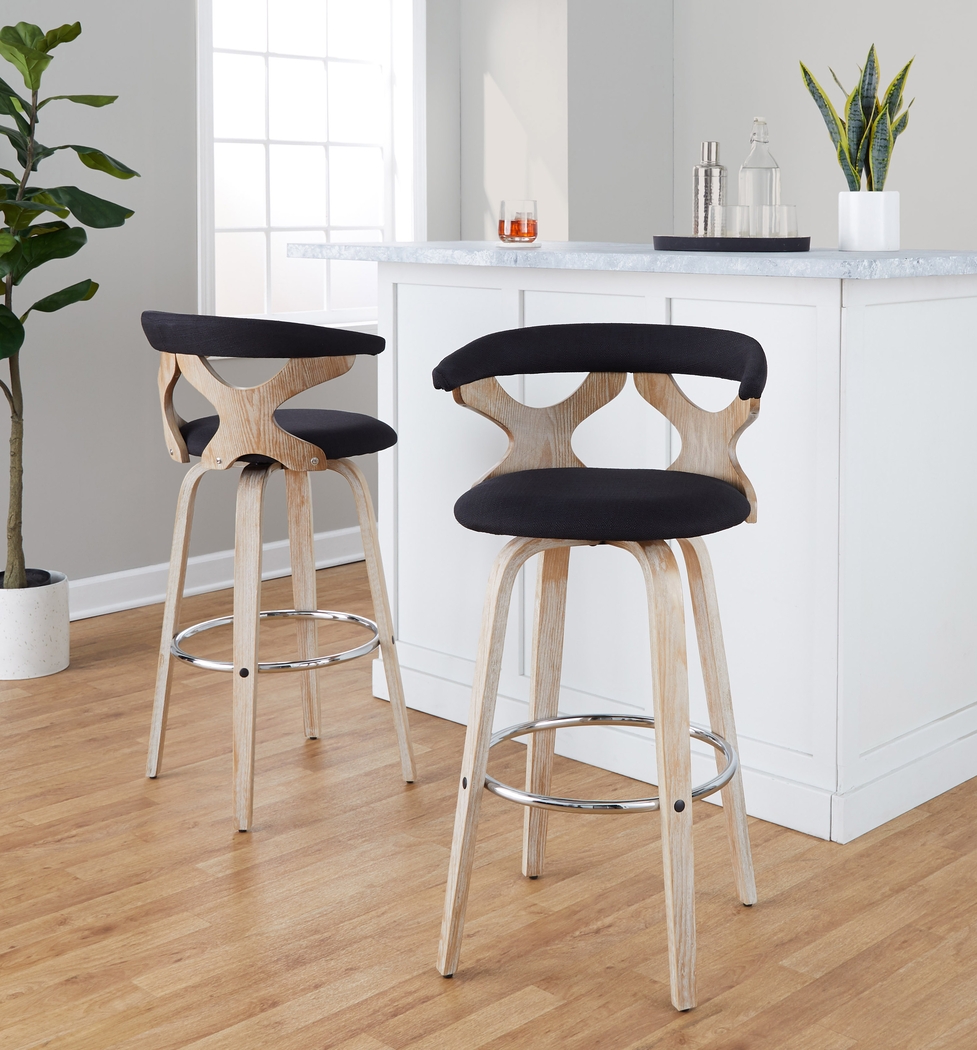 Wyndmoor II Charcoal Swivel Barstool, Set of 2 - Thumbnail - Image 5