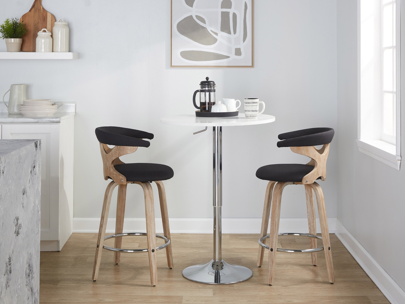 Wyndmoor II Charcoal Swivel Counter Height Stool, Set of 2 - Thumbnail - Image 2