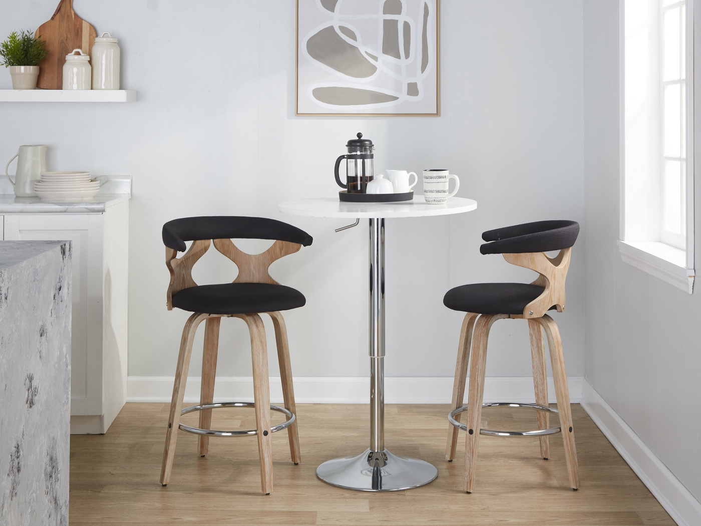 Wyndmoor II Charcoal Swivel Counter Height Stool, Set of 2 - Thumbnail - Image 3