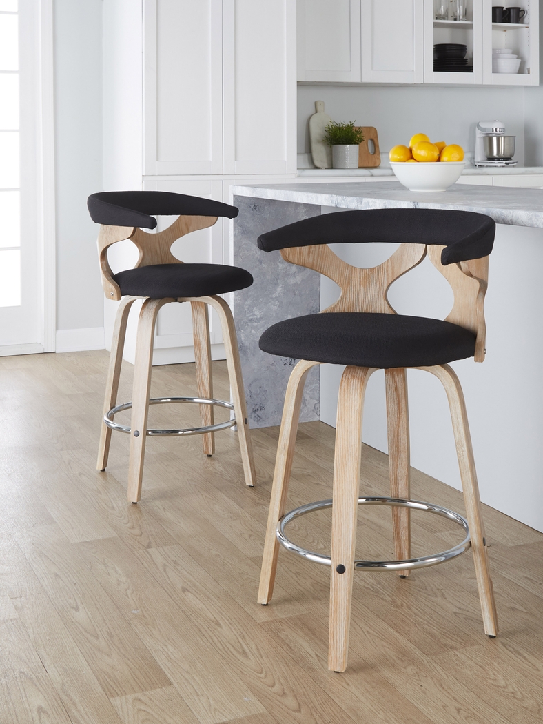 Wyndmoor II Charcoal Swivel Counter Height Stool, Set of 2 - Thumbnail - Image 4