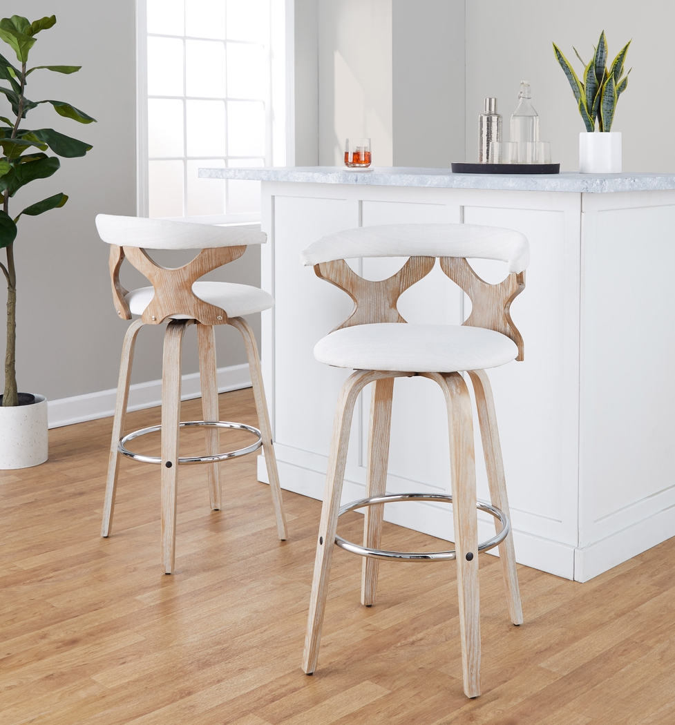 Wyndmoor II Cream Swivel Barstool, Set of 2 - Thumbnail - Image 5