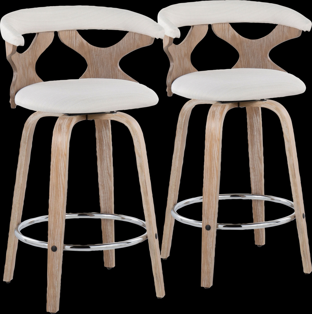 Wyndmoor II Cream Swivel Counter Height Stool, Set of 2 - Thumbnail - Image 1