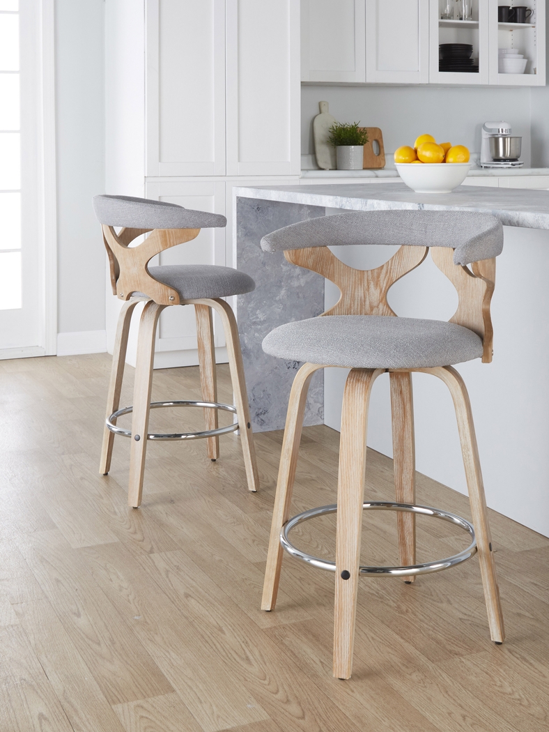 Wyndmoor II Gray Swivel Counter Height Stool, Set of 2 - Thumbnail - Image 5