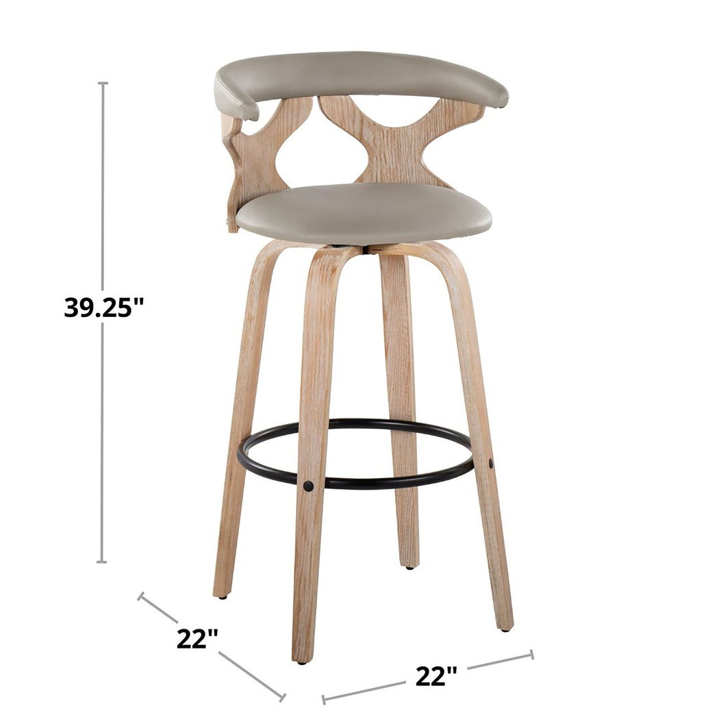 Wyndmoor II Light Gray Swivel Barstool, Set of 2 - Thumbnail - Image 12