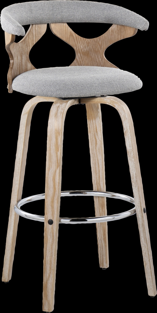 Wyndmoor II Light Gray Swivel Barstool, Set of 2 - Thumbnail - Image 6