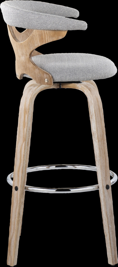 Wyndmoor II Light Gray Swivel Barstool, Set of 2 - Thumbnail - Image 7