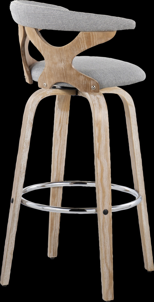 Wyndmoor II Light Gray Swivel Barstool, Set of 2 - Thumbnail - Image 8