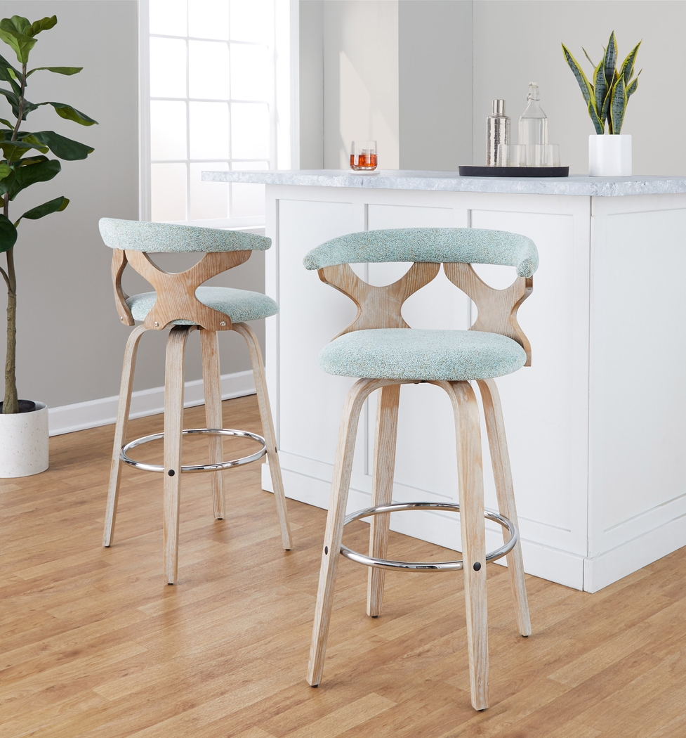 Wyndmoor II Seafoam Swivel Barstool, Set of 2 - Thumbnail - Image 5