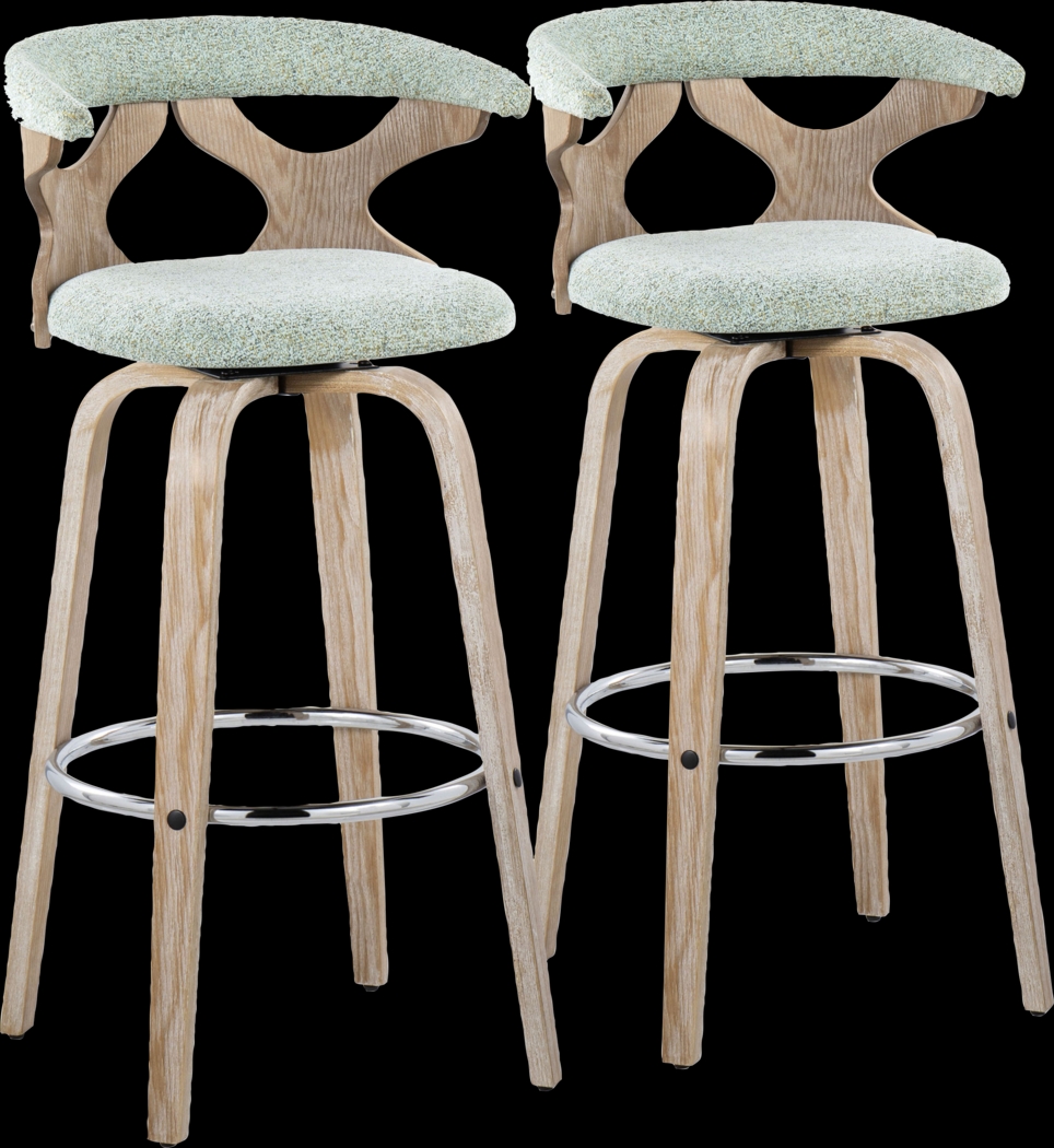 Wyndmoor II Seafoam Swivel Barstool, Set of 2 - Thumbnail - Image 1