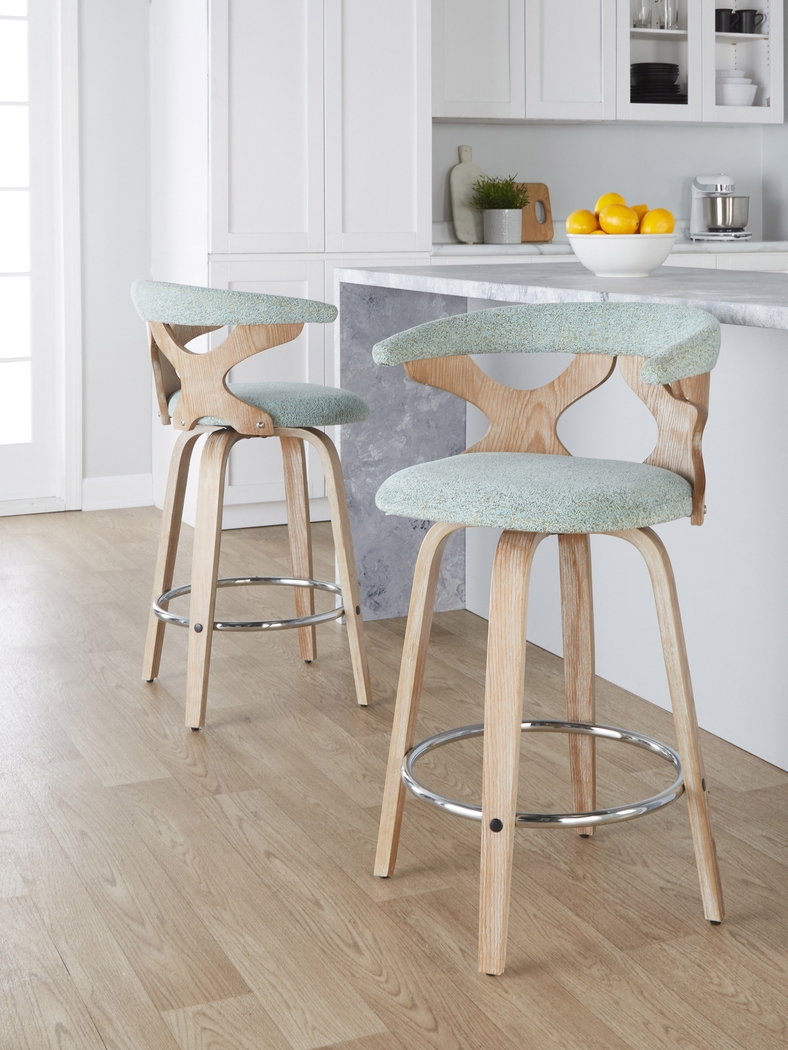 Wyndmoor II Seafoam Swivel Counter Height Stool, Set of 2 - Thumbnail - Image 5