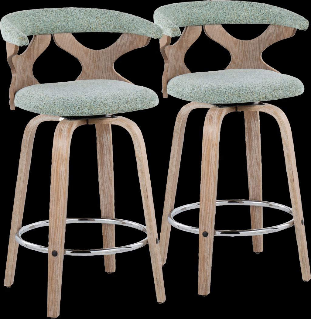 Wyndmoor II Seafoam Swivel Counter Height Stool, Set of 2 - Thumbnail - Image 1
