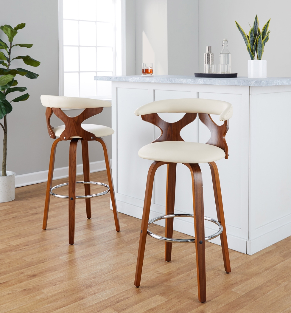 Wyndmoor III Cream Swivel Barstool, Set of 2 - Thumbnail - Image 3