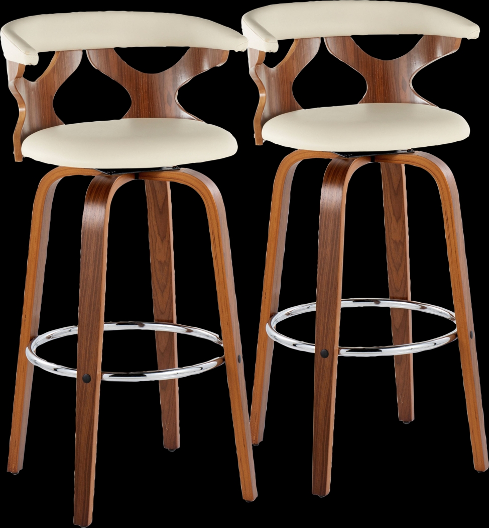 Wyndmoor III Cream Swivel Barstool, Set of 2 - Thumbnail - Image 1