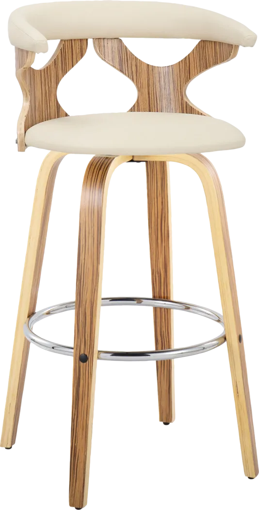 Wyndmoor V Cream Swivel Barstool, Set of 2 - Thumbnail - Image 6